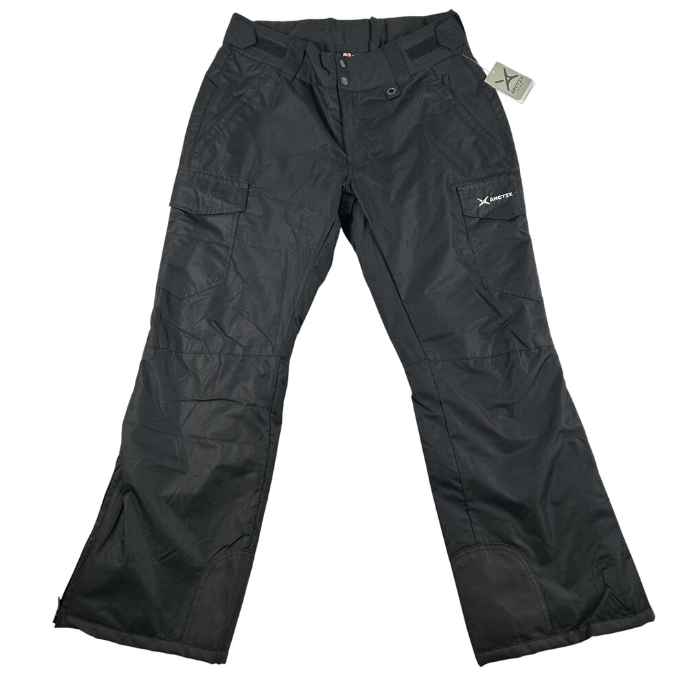 Arctix Snow Pants Womens Large Black Insulated Cargo Adjustable Waist Ski 31L